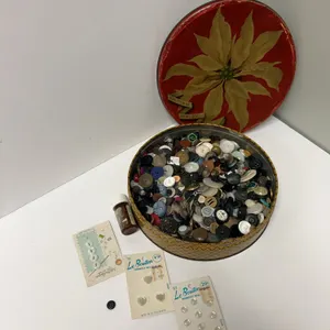 Buttons Collection in Mrs. Stevens Candy Tin