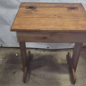 Wooden Student Desk with Hinged Top Storage Compartment