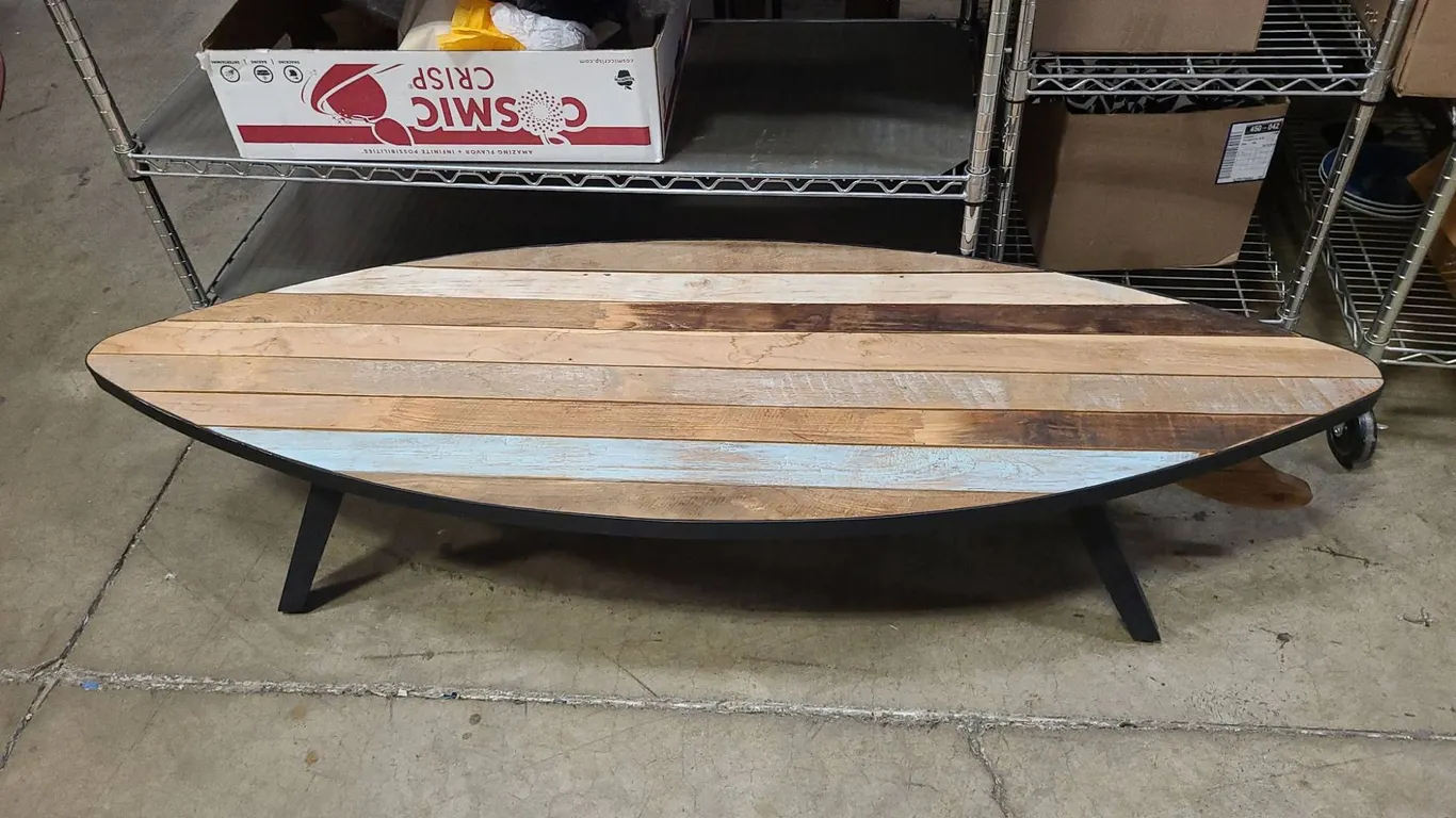Pottery Barn Teen Surf Board Lounge Table, Teak, Indonesia