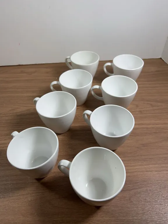 Centura by Corning White Ceramic Coffee Cups Set of 8