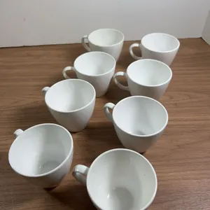 Centura by Corning White Ceramic Coffee Cups Set of 8