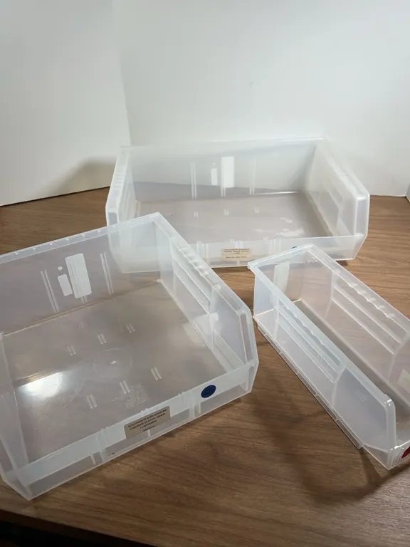 Akro-Mils AkroBins Clear Plastic Storage Bins, Set of Three