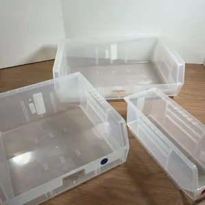 Akro-Mils AkroBins Clear Plastic Storage Bins, Set of Three