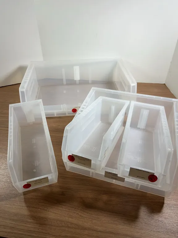 4 Akro-Mils AkroBins Clear Plastic Storage Bins