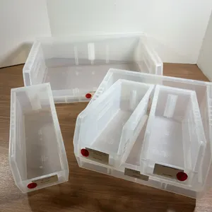 4 Akro-Mils AkroBins Clear Plastic Storage Bins