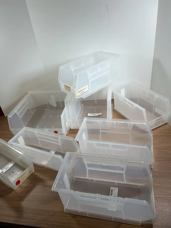 7 Akro-Mils AkroBins Clear Plastic Storage Bins