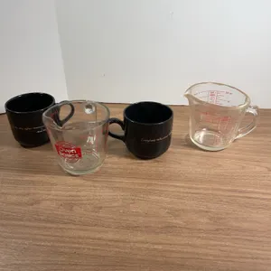 2 Glass Measuring Cups, 2 Benson & Hedges Mugs