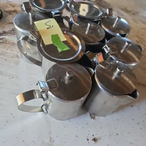 Vintage stainless steel countertop cream dispensers