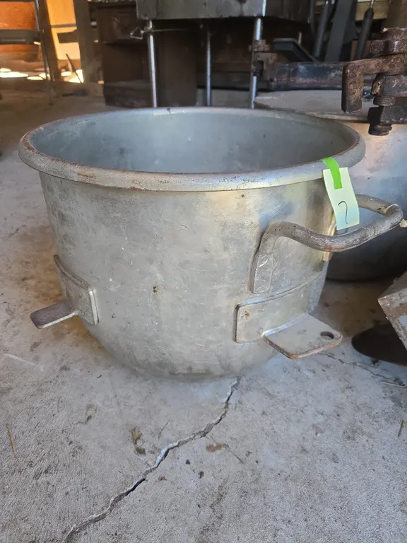 Vintage Hobart brand 30 quart stainless steel mixing bowl number vmlh30