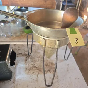 Vintage wearever Brand number 8 cone strainer with stand