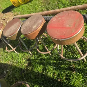 4 - vintage diner chromed padded bar stools