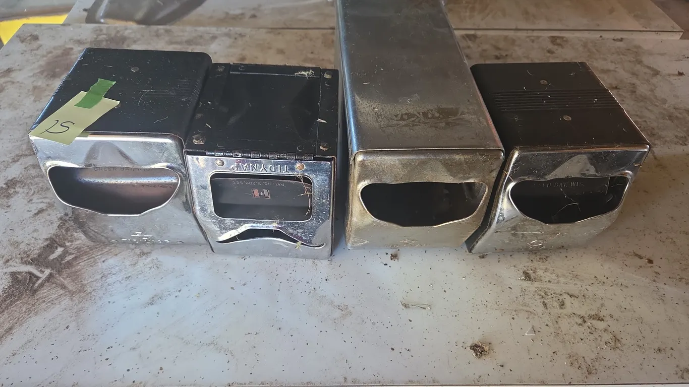 Assorted vintage tidy nap Chrome napkin dispensers