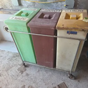 Vintage mobile triple ingredient bins