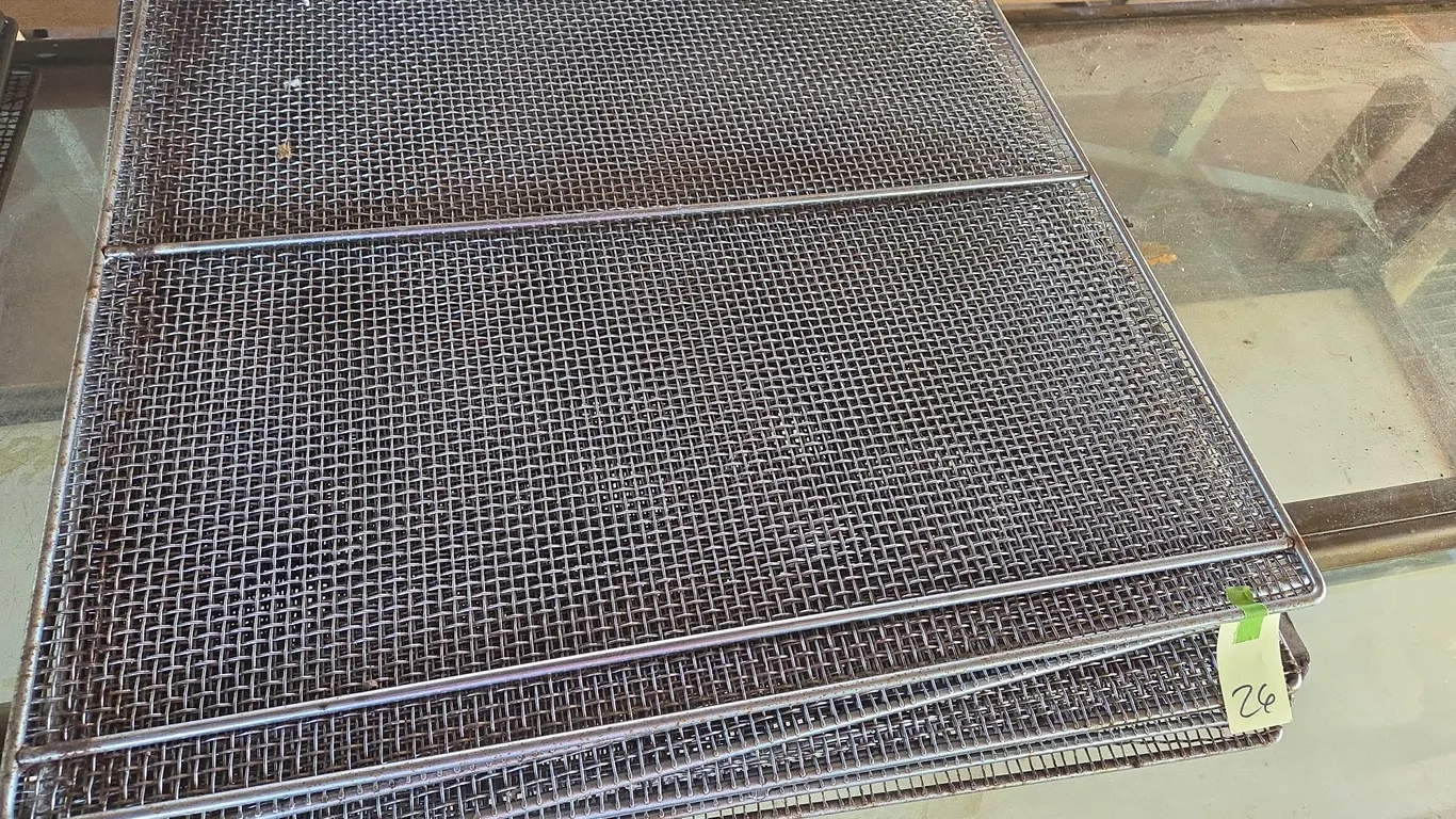 Vintage stainless steel donut deep fryer screens