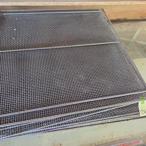 Vintage stainless steel donut deep fryer screens