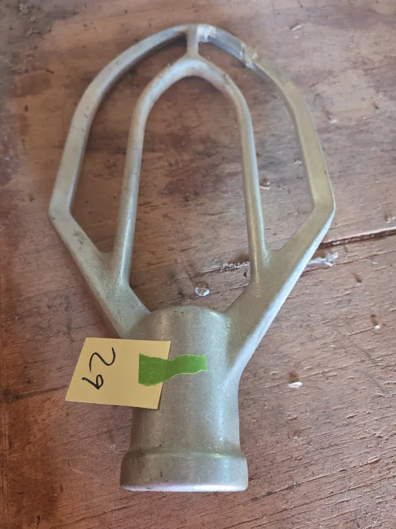 Vintage aluminum Hobart b flat beater for a large Hobart mixer