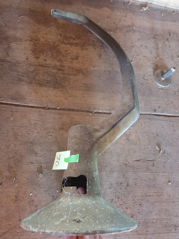 Vintage aluminum Hobart brand commercial mixer dough hook