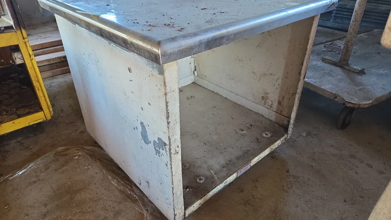 Vintage stainless steel rolling commercial bar cart