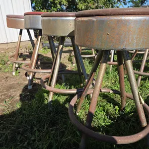 Vintage padded Chrome plated restaurant counter bar stools