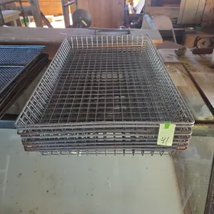 8 - vintage stainless steel wire donut cooling baskets