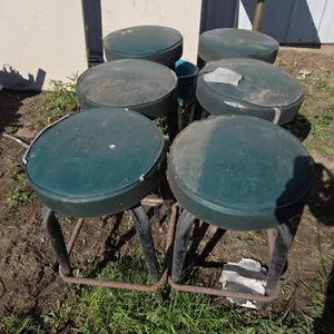 6 - vintage padded restaurant style bar stools