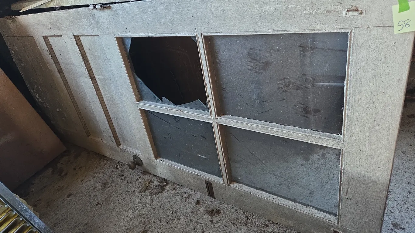 Antique wooden 4 panel glass entrance door