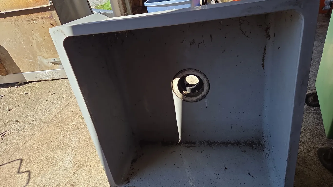 Vintage fiberglass mop bucket sink