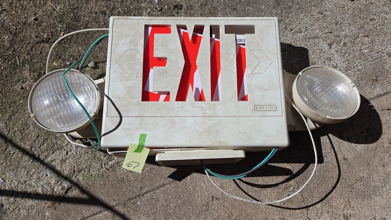 Commercial grade hardwired lighted emergency exit sign