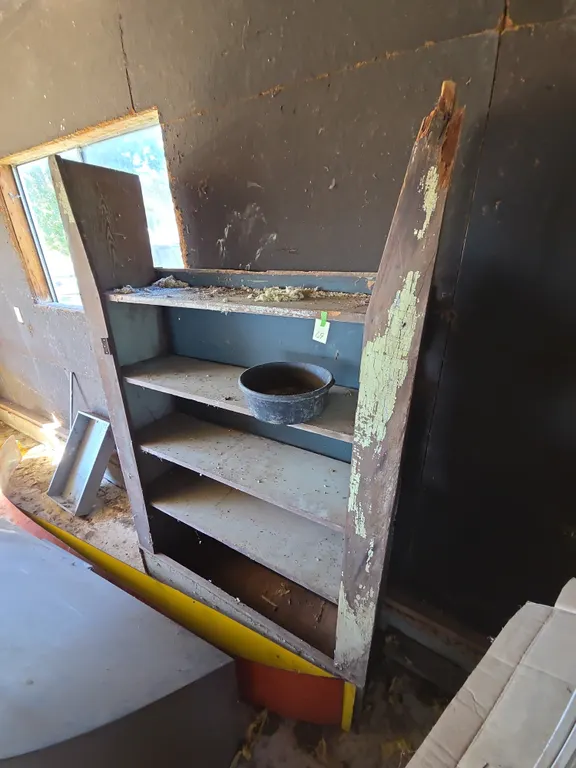 Antique wooden baker's cabinet
