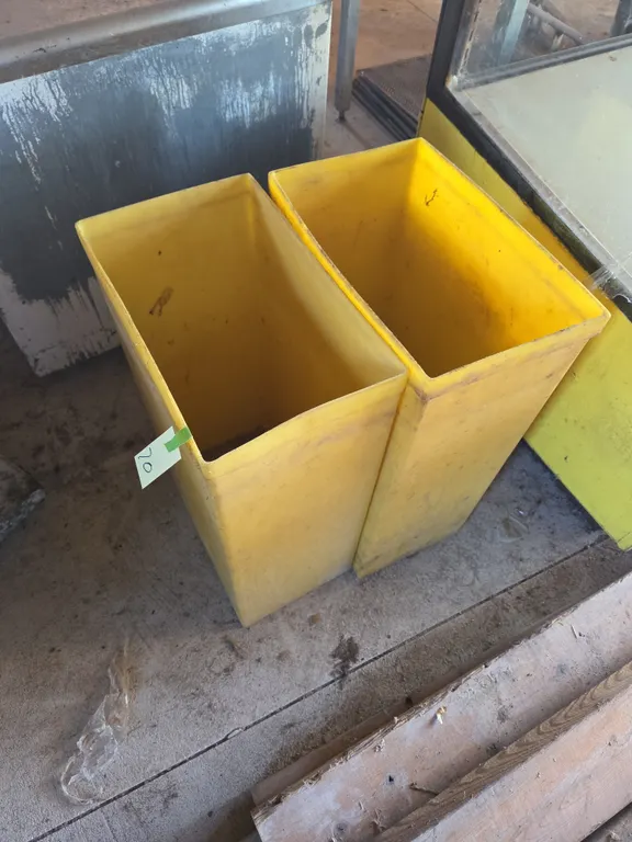 Two dry product storage bins