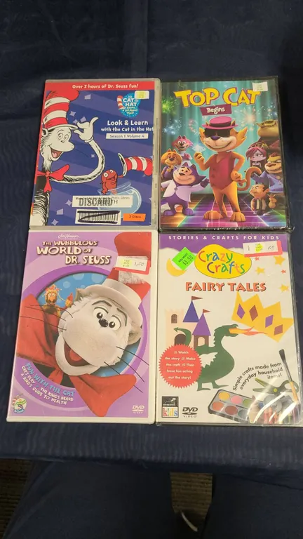 Children’s DVD Lot: Dr. Seuss, Top Cat, Fairy Tales Crafts