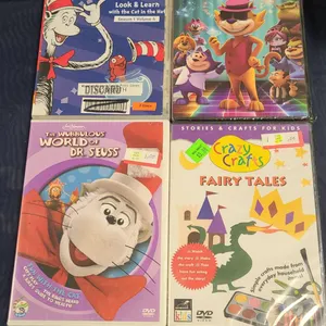 Children’s DVD Lot: Dr. Seuss, Top Cat, Fairy Tales Crafts
