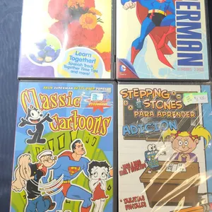 4 DVDs: Sesame, Superman, Cartoons, Stepping Stones