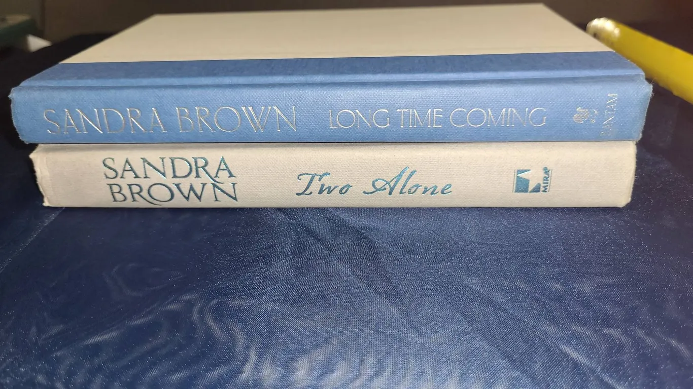 Sandra Brown Long Time Coming & Two Alone Hardcover Set