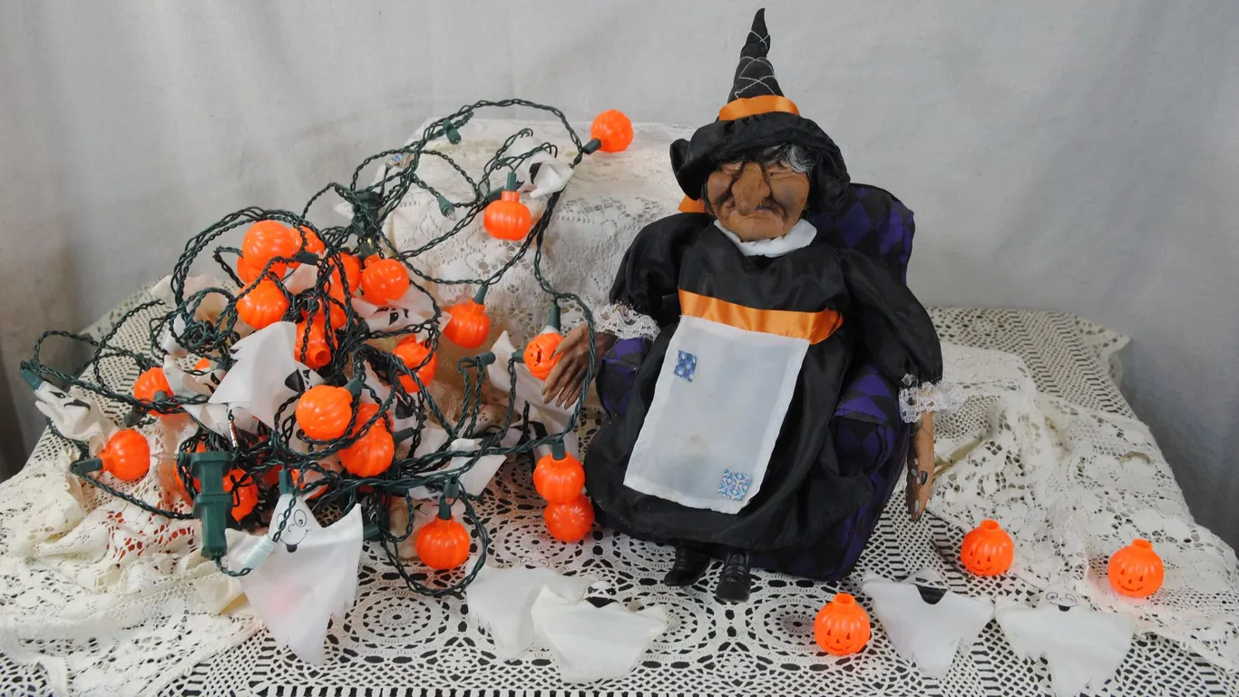 Animated Witch & Pumpkin Lights