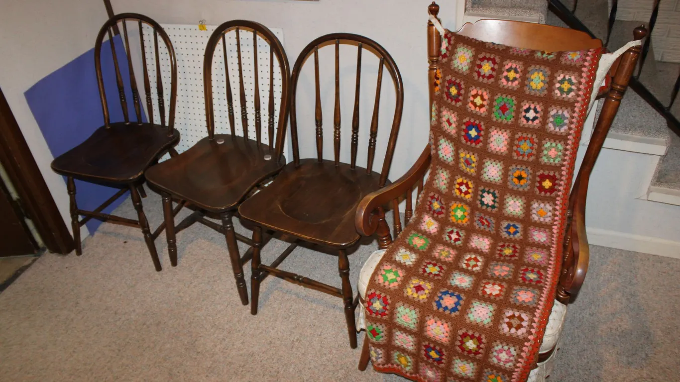 Windsor Chairs & Afghan