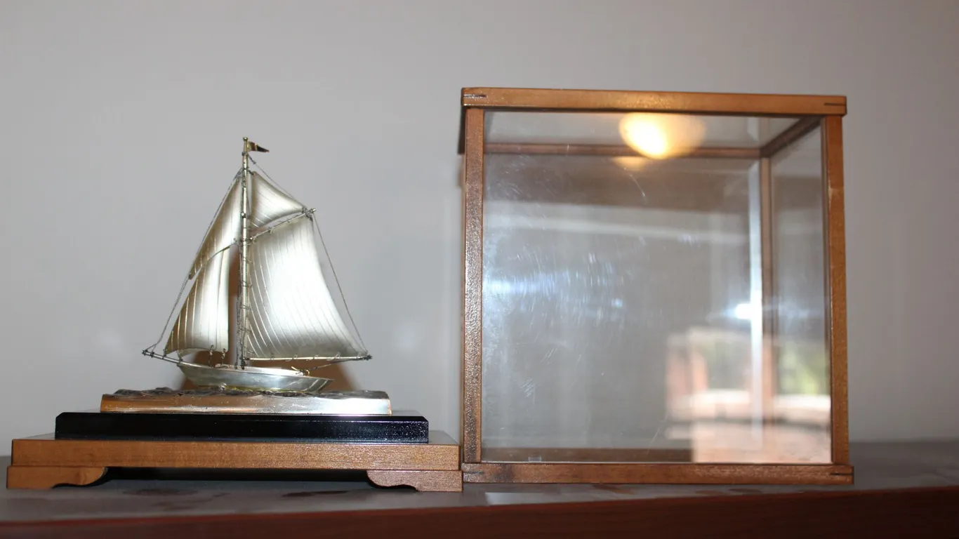 Sterling SIlver Sailboat Model & Case