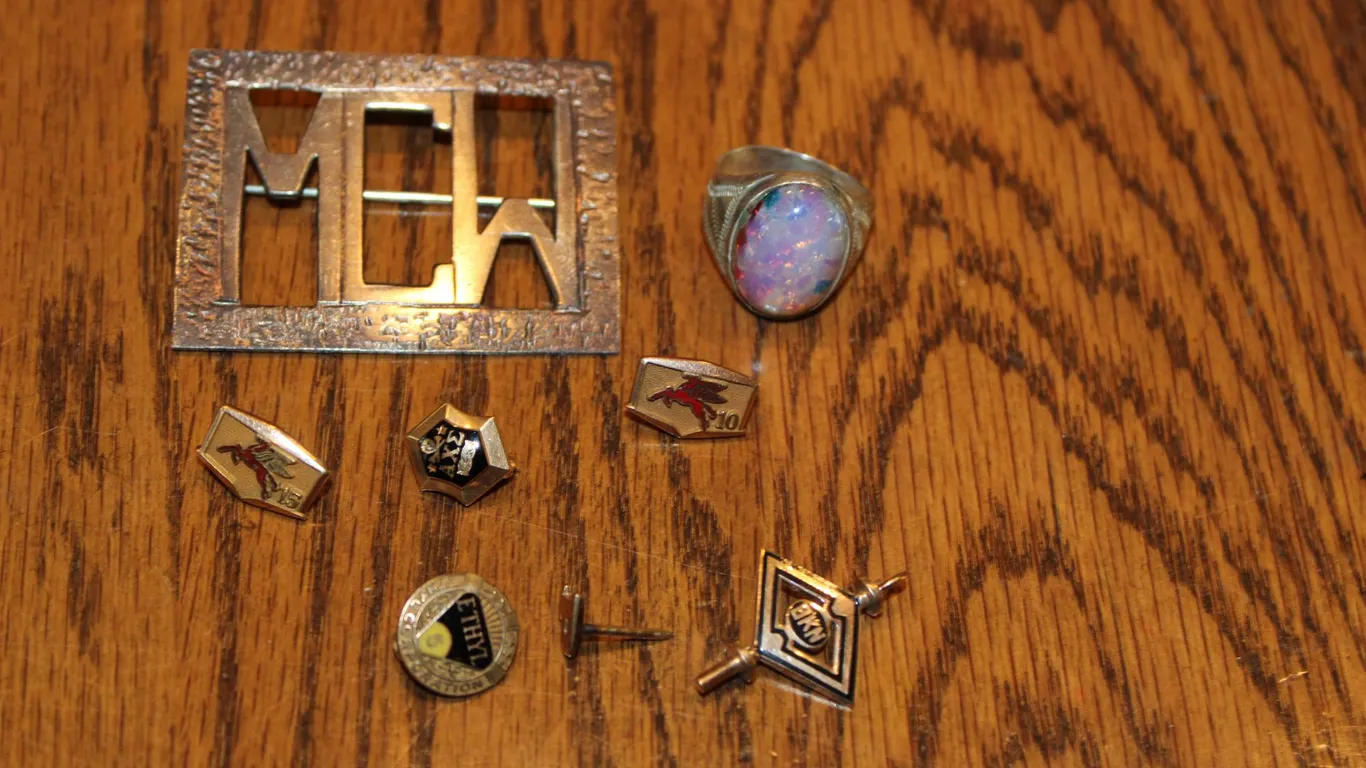Sterling Silver & Gold Pins, Cufflinks & Ring