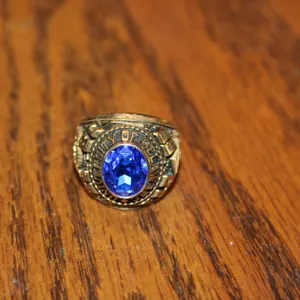 10K Gold & Blue Stone Class Ring
