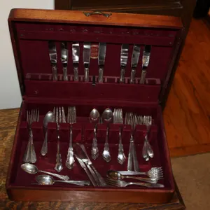 Silver Plate Flatware and Case