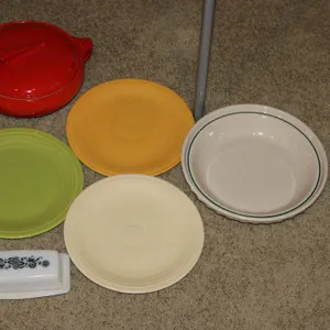 Fiesta ware, Longaberger Pie Plate & Hall's Casserole
