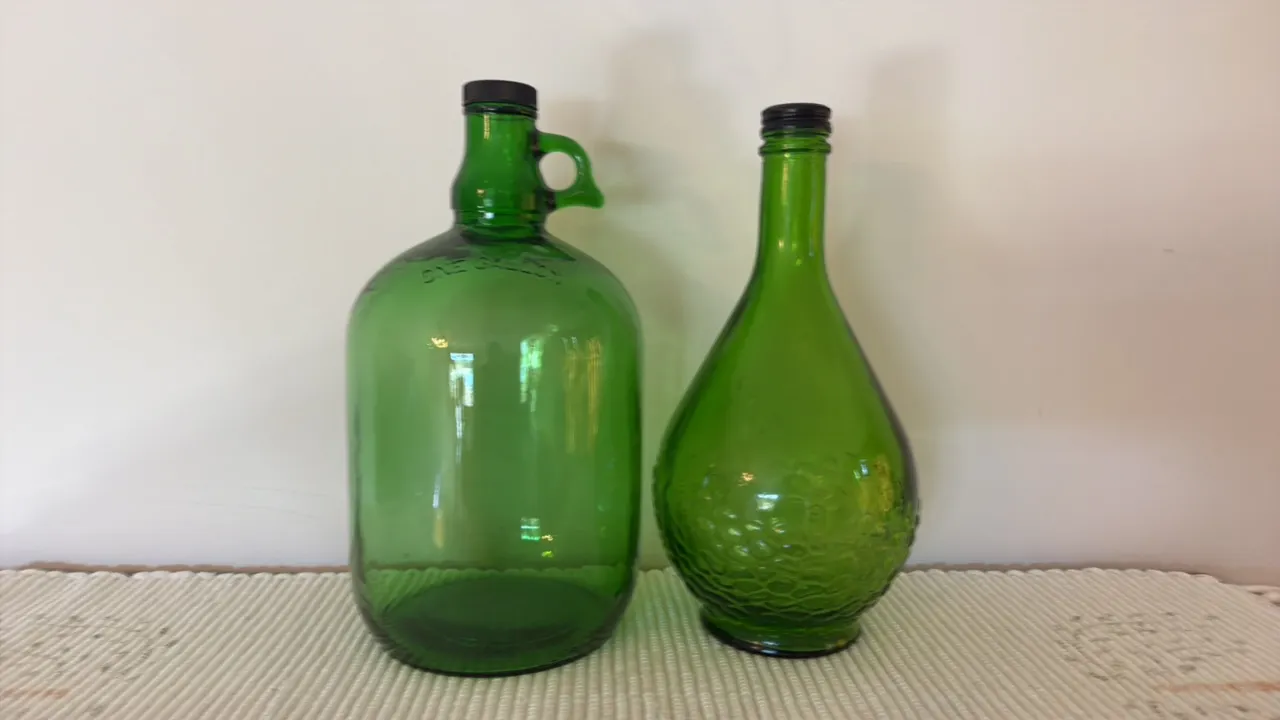 VINTAGE EMERALD GREEN GALLON JUGS