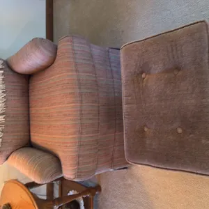 VINTAGE ARM CHAIR AND GLIDER OTTOMAN