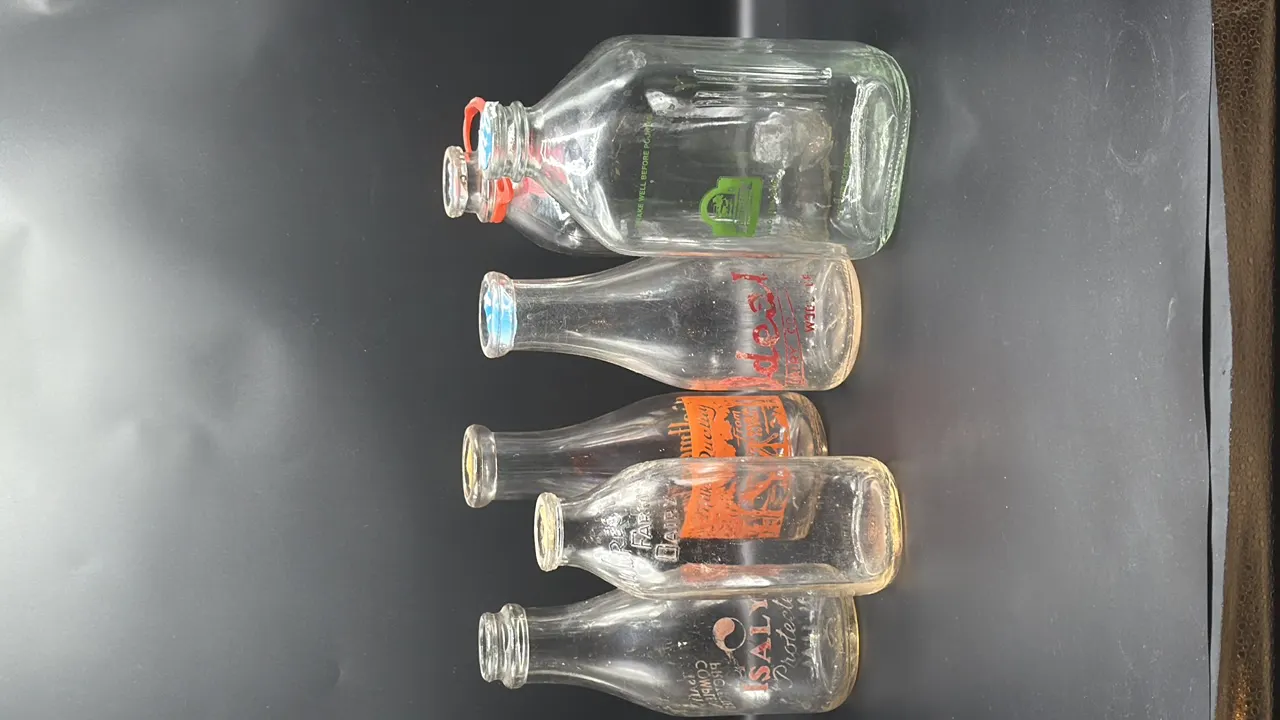 VINTAGE GLASS MILK JUGS AND JARS