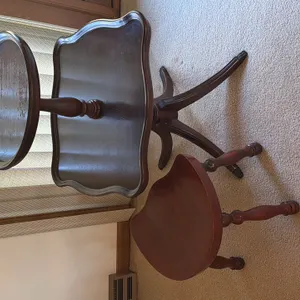 WOOD STOOL AND 2-TIER DISPLAY STAND