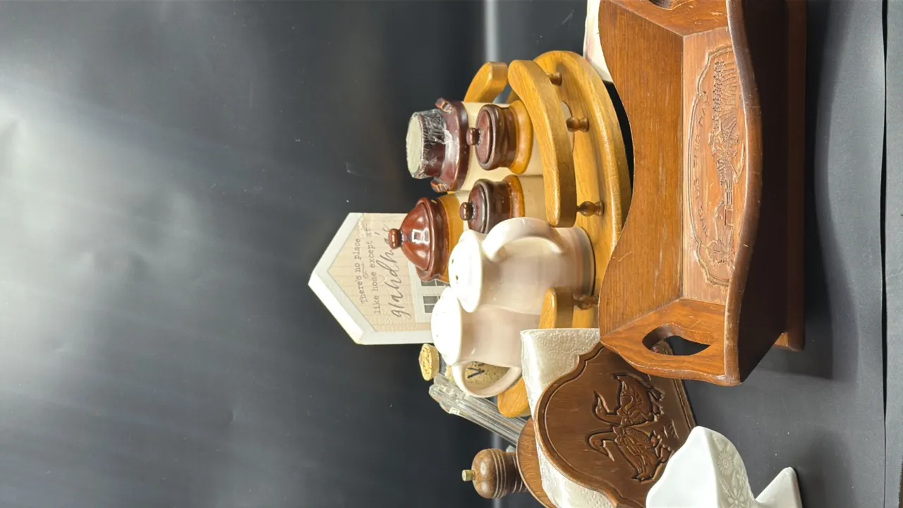 SERIVNG TRAY, SALT AND PEPPER SHAKERS, TABLE SUPPLIES
