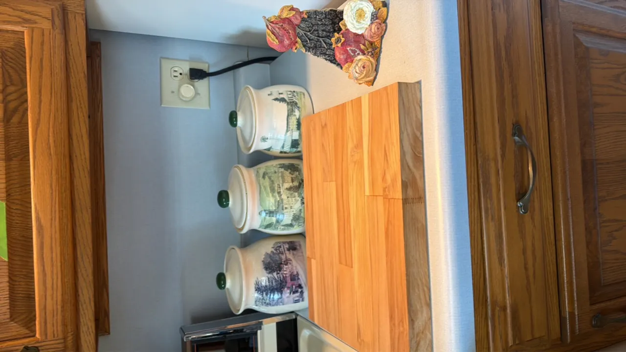THOMAS KINKADE CANISTERS, CUTTING BOARD