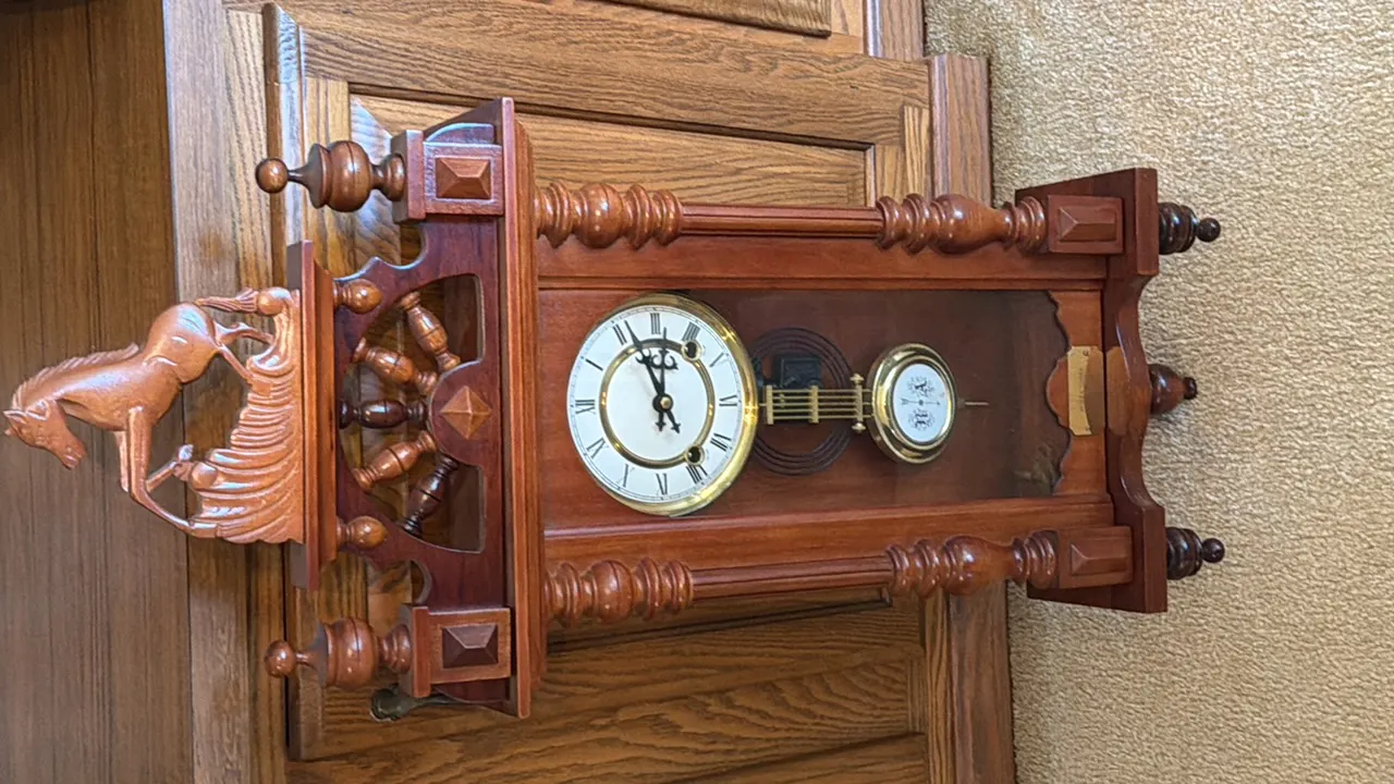 VINTAGE REGULATOR WALL CLOCK WITH HORSE