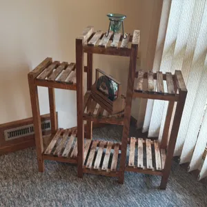 WOODEN DISPLAY AND PLANT STAND