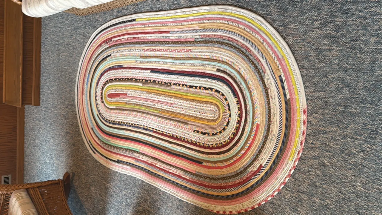 COLORFUL HAND-BRAIDED BOHEMIAN STYLE AREA RUG